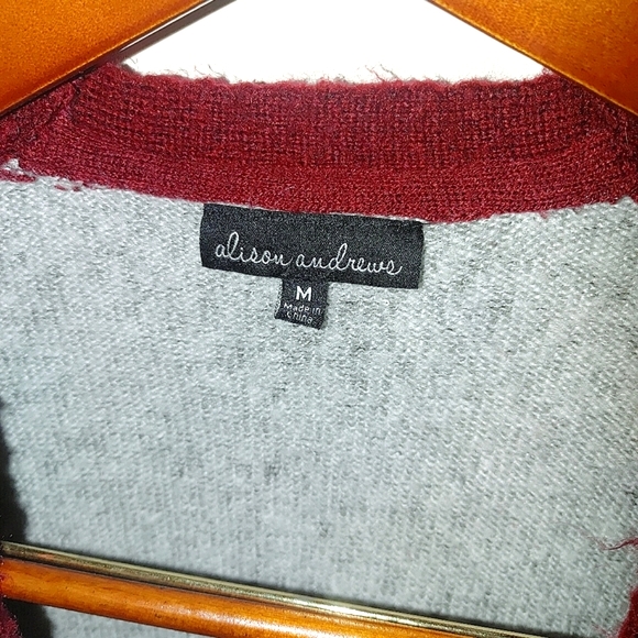 Alison Andrews Color Block Fuzzy Open Cardigan - Medium - Picture 3 of 5